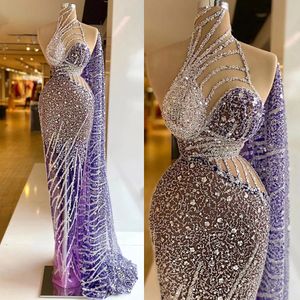 Luxury Evening Dresses Sleeveless And Backless Lace Floral Appliqued Beaded Mermaid Prom Dress Sweep Train Custom Made Formal Party Gowns