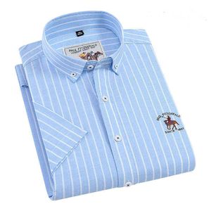 Alta qualità 2020 Nuova camicia da uomo estate manica corta Oxford 100% cotone camicia di cotone moda formale lavoro aziendale camicie causali DTA010 G0105