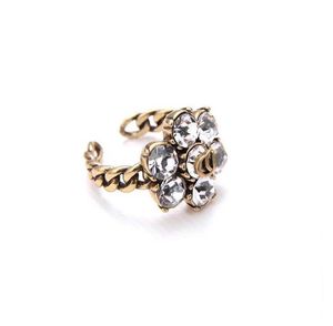 Mulheres de jóias de luxo As mulheres anéis de diamante anel com logotipo selo casamento casamento fahion estilo