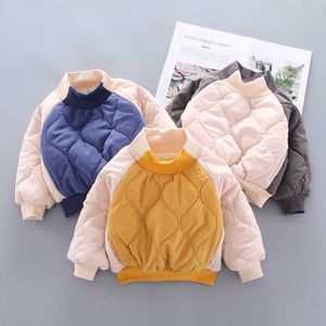 Babykleidung 0-5 Jahre Herbst und Winter plus samtdicke warme Jacke Jungen und Mädchen Stehkragen-Freizeitpullover Baby-Baumwollkleidung Y1024