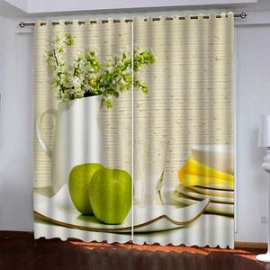 Custom Blackout Curtain European Style fruit Curtains For Living Room Bedroom Window Kitchen Door Drapes Blinds