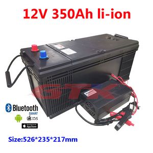 GTK Wiederaufladbarer 12V 350Ah Lithium-Li-Ionen-Akku für Solar-Solarenergiespeichersystem/Elektroboot/Wohnmobil/Solarpanel + 20-A-Ladegerät