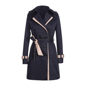 女性用トレンチコート女性レディースファッションブラック秋の服のジャケット