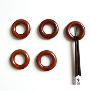 2021 Japansk stil trä chopstickhållare 5 * 1,5 cm Ring Chopsticks Rack Nanmu Chopsticks Frame Table Dekoration