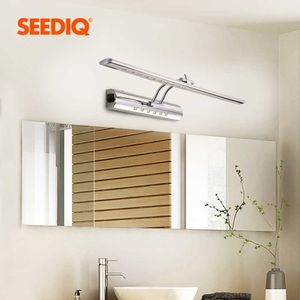 Lampada da specchio moderna per bagno 220v 110V 7W 40cm 9W 55cm Lampada da parete a led impermeabile in acciaio inossidabile con interruttore Applique da parete 210724