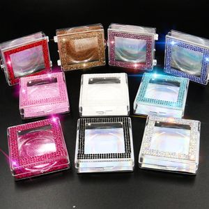 Dropshipping 3D False Eyelashes Packaging Empty Lash Case Bling Glitter Eyelash Box for 25mm Eyelashes DIY flash packing box