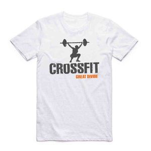 Uomo Donna Stampa Crossfit Skull T Shirt Summer Fashion O Collo Manica corta Camisetas Fitness T-shirt bianca di marca G1222