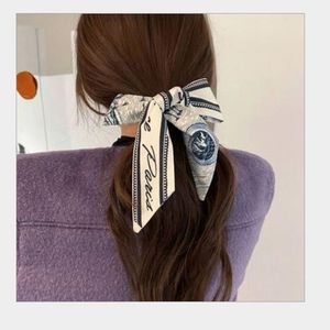 Fashion Girls Bird Grid Print Headwrap Pony Tails Holder Scarf kerchief Belt Neckerchief Printing Handle Bag Ribbon Female Women Hair Jewelry Scarves & Wraps