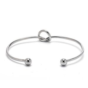 Tie the Love Knot Bracciale da damigella d'onore Bangle Polsini aperti per le donne Regali di proposta di damigella d'onore Q0719