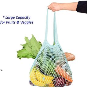Portable batting net shopping Suermarket vegetable and fruit bags Pure cotton woven hollow polyester bag RRE11618
