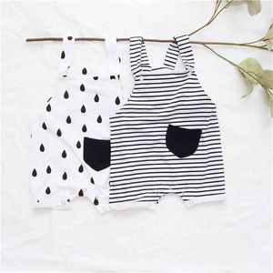 Baby Romper Sommar Lovely Boys Girls White Rompers Fashion Toddler Kläder 210619