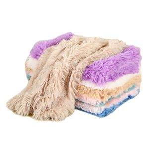 Super suave Cobertores para pequenos cães grandes Cães grandes canis Pet Cachorrinho Snuggle Cobertor Sofá / Cama Capas Fluffy Faux Fucuse Fur Reversível Cor Sólida