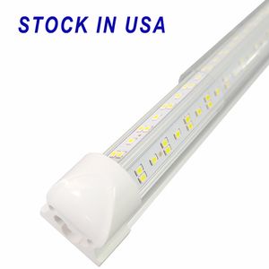 T8 8ft LED Lighting V Shape Integrated LEDs Tubes 4 5 6 8 ft Cooler Door Freezer LED Lights Double Row Shop fixture