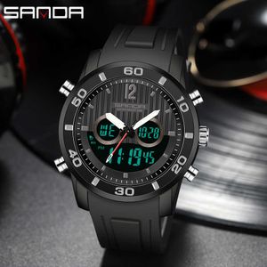 SANDA Top Marke Militär Sport Uhr männer G Stil Digitale Uhr Männer Quarz Armbanduhren 50M Wasserdichte Uhr Relogio masculino G1022