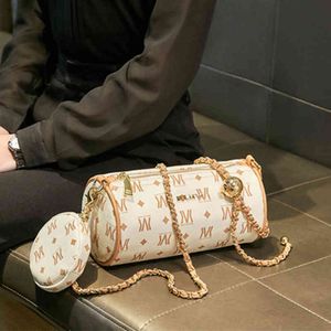 Cylindrical Small Bags for Women 2021 Fashion Chain Shoulder High Texture Messenger Mahjong Storage Coin Purse