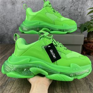 Paris Rensa Sole Crystal Bottom Triple-S Fritid Casual Shoes Dad Shoes Rainbow Triple S Sneakers För Män Kvinnor Chaussures Häll Femmes