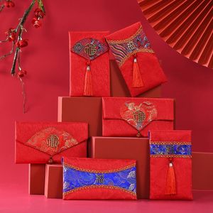 Geschenkpapier, Frühlingsfest, rotes Paket, Quastenumschlag für chinesisches Jahr, Dekoration, Hochzeit, Geburtstag, Geldtaschen, Wunschtasche