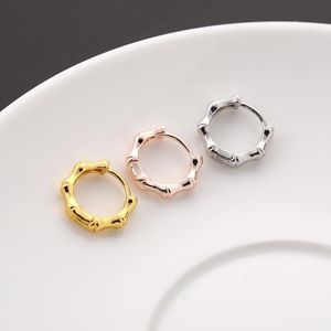 Wholesale small hoops for men resale online - Punk Bamboo Design Small Hoop Earrings Gold Silver Color Korean Men Women Loops Earring for Male Female Earrings Party Jewelry6808088
