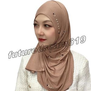 Jersey di cotone lavorato a maglia modale hijab sciarpa islamico femminile morbido velo turbante hijab femme inverno foulard testa scaves