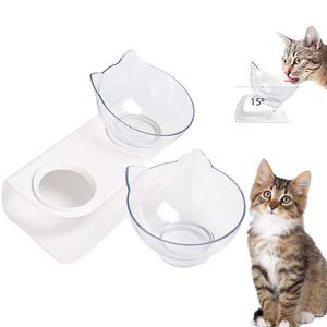 Cat Bowls & Feeders Non-slip Puppy Kitten Double Pet Dog Bowl East To Clean With Raised Stand Food And Water For Cats Dogs