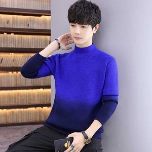 2020 Spadek Hot-Selling Nowy Sweter Wełniany Mężczyzna Koreański Styl Slim Przystojny Młodzież Casual Krój Sweter Pulower Y0907