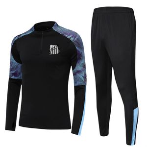 Santos fc kids size da 4xs a 2xl tracce di tute per il tempo libero set uomini abiti sportivi per esterni per kit di case giacche pantalone sportswear tuta