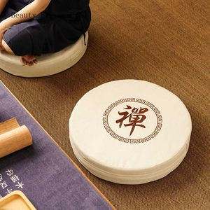 Yuvarlak Futon Yastık Meditasyon Mat Ev Kumaş Pamuk ve Keten Işlemeli Tatami Yoga Mat Daze Meditasyon İbadet Buddha Pad 210716