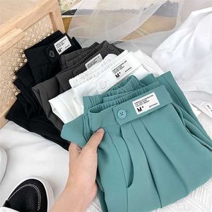 Solidne kobiety Harem Spodnie Great Quality Plus Size Sreswear Kobiety Koreański Trawy Luźne Dorywczo Spodnie Modne 211112