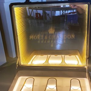 Engrave LOGO Glow Bar Glorifier Carrier Box LED VIP Cocktail Champagne Bottle Display Case FOR CLUB wedding party