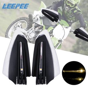 Peças 1 par de motocicleta LED de proteção de mão escudo universal à prova de vento com luz de giro 22mm 7/8 Equipamento de proteção