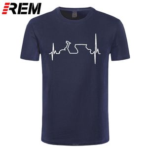 Rem Cotton T Shirt Funny Vespa Heartbeat T-shirts Men Harajuku koszulka Hip Hop Tees Tops Streetwear Fitness