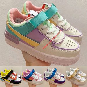 1 Shadow Low Kids Sneakers Classic 1S Boys Girls Trainers Pale Ivory White Crimson Blue Phantom Beige Toddler Children