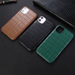 Wzór krokodyla PU Leather Proste etui na telefon dla iPhone 12 Mini 11 Pro XR XS Max X 8 7 PLUS odporny na wstrząsy Ochrona kropli Miękka skóra Ochronna Luksusowa Przypadek