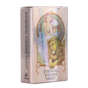 Ethereal vision Set Holographic English Tarot Deck Table Game for Adults Fate Divination Playing Oracles Cards sOL1V