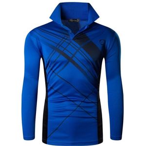 Jeansian Men's Outdoor Tshirt T-Shirt Beach Dry Fit Long Sleeve Golf Tennis Bowling Shirts Tops LA305 Blue 220309