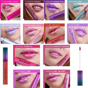 DNM Metalowa warga Glosa Fluorescencyjna Diamentowa Lipstick Długotrwały Glitter Lipgloss Sexy Lip Makeup Tools