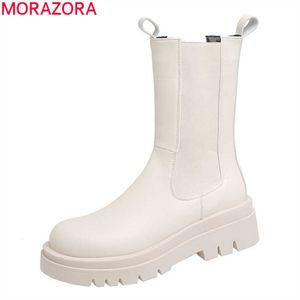 MORAZORA Big size 33-42 women boots square heels Chelsea Boots simple ladies shoes autumn winter solid color ankle boots Y0910