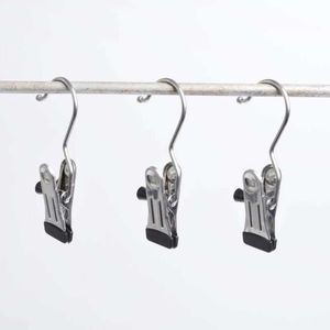 20 Pcs Portable Metal Laundry Hook Hanging Clothes Pin Boot Shoe Hanger Clips Curtain Holder Paper Binder Clips Closet Organizer 210702