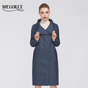 MIEGOFCE damska płaszcz średniej długości kołnierz ma podwójną ochronę zimnej ciepłej kurtki 210923