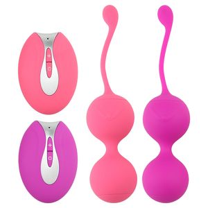 Wholesale vagina sex balls resale online - Massage Point Stimulation Double Egg Vibrator Vagina Anal Sex Toys for Women Couples Product Vibrating Kegel Ball Wireless