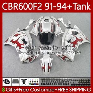 Bodys + Bank для Honda CBR600 CBR 600 F2 FS CC 600F2 91-94 Кузов CC 600F2 91-94 63NO.50 600FS 600CC CBR600F2 91 92 93 94 CBR600-F2 Redflames CBR600FS 1991 1992 1993 1993 1994