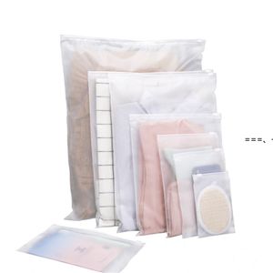 NEW100pcs/lot Frosted Zipper Seal Plastic Bag Portable Travelling Storage Bags Reclosable Packaging Pouch for Gift Clothes Jewelry RRE11770