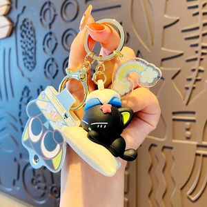 Authorized Luo Xiaoblack Card Cute Two Yuan Creative Car Key Chain Doll Lovers Network Celebrity Female Bag Pendant G1019