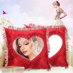 Pillow Case Sublimation Blank Suede Pillow Fabric Case European Style Heat Transfer Throw Cushion Cover Tassel Design Home Sofa Pillowcases Wedding