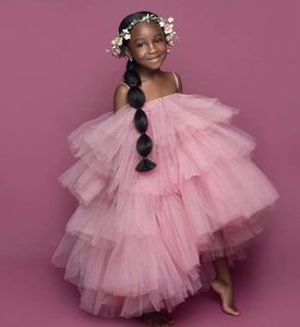 Skirts Kids Ruffled Tulle Hi Low Custom Made Any Color Poshoot Party Girls Tutu Skirt Elastic Waist Formal Wear