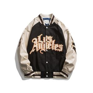 SpringAutumn Broderi Baseball Jacka Kvinnors Coat Mäns Par Bomber Unisex Boyfriend Style Varsity Hiphop Street 210811