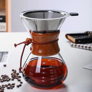Handgefertigte Kaffee-Sharing-Topf-Filterglaskaffees Filter Tasse Set Tropftyp kleiner Haushalt Multispezifikation WH0171