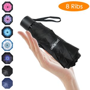 Prodigen viajar mini guarda-chuva uv à prova de vento UV guarda-chuva compacto portátil luz de chuva de chuva de sol para mulheres e homens 210223