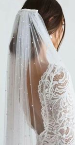 Bridal Veils Pearl Light Ivory Cathedral Veil 1 Layer Luxurious Soft Tulle Trim And Comb Wedding Accessories