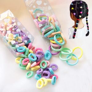 Akcesoria do włosów 100 sztuk Kolorowe małe koła Elastyczne zespoły Dla Dzieci Ponytail Holder Nie boli Scrunchie Headband Dzieci Dziewczyna